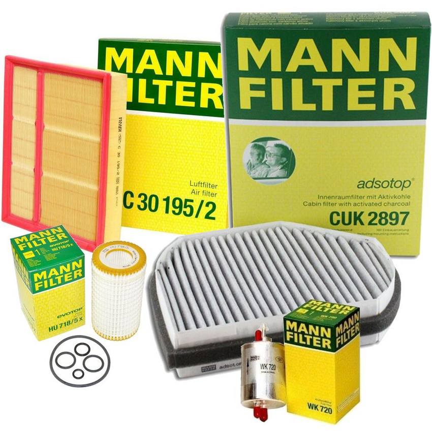 Mercedes Air / Cabin Air / Fuel / Engine Oil Filter Kit 604094130410 - MANN-FILTER 3725286KIT